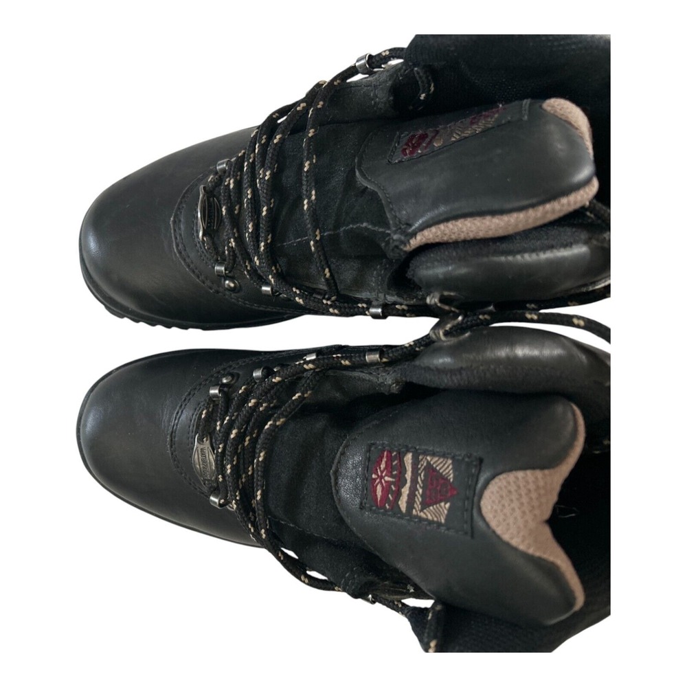 Nike Black Leather Lace-Up Ankle Boots with Tan Trim - Picture 6 of 10